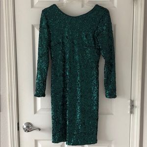 Green Cocktail sequin dress